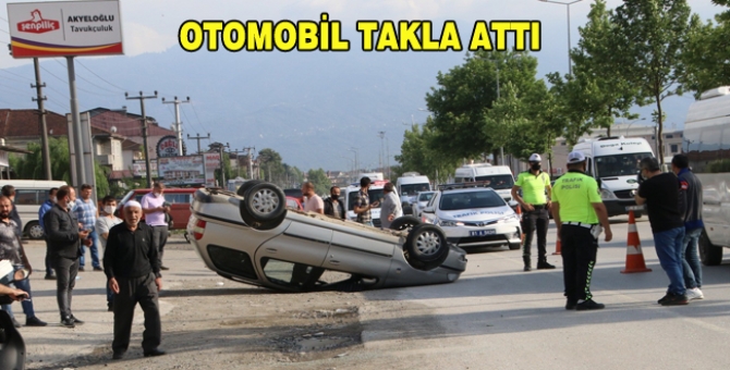 Düzce'de Otomobil Takla Attı
