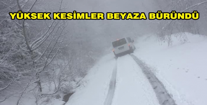 Düzce’de Yüksek Kesimlere Kar Yağdı