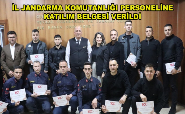 Katılım Belgesi verildi